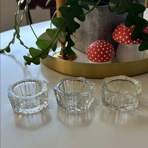 Set of Three Vintage Salt Cellars/Tea Light Holders
